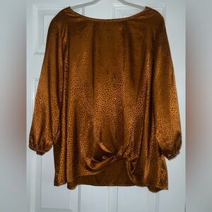 dressbarn Copper Animal Print‎ Blouse